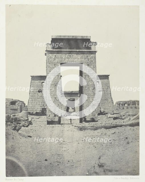 Karnak, Propylone du Temple de Khons; Thèbes, 1849/51, printed 1852. Creator: Maxime du Camp.