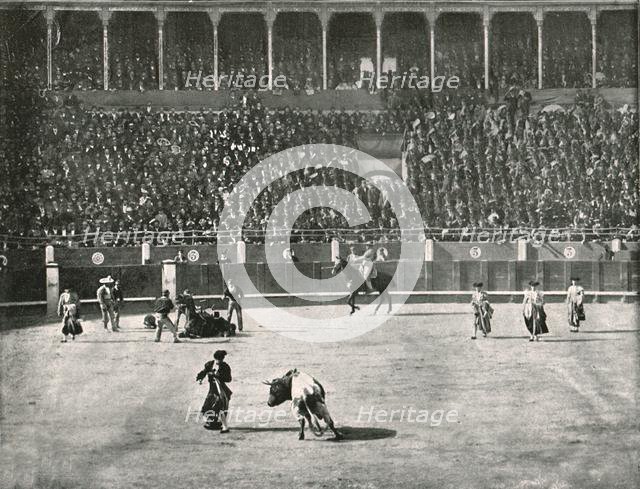 The interior of the Bullring, Madrid, Spain, 1895. Creator: Unknown.