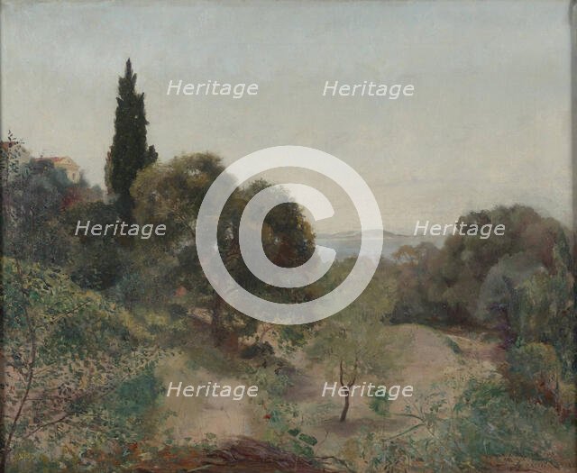 Landscape (Villa Chauve), 1884. Creator: Emile Bastien-Lepage.
