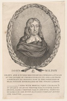 John Milton, 1760. Creator: Giovanni Battista Cipriani.