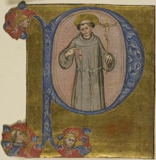 Saint Francis in a Historiated Initial "P", 1375/99. Creator: Unknown.