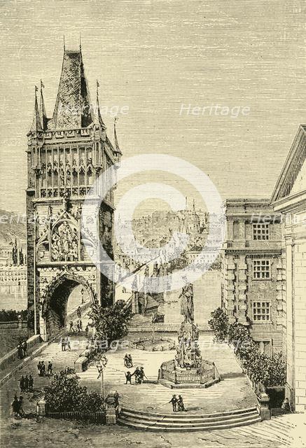'View in Prague - The bridge Tower', 1890.   Creator: Unknown.