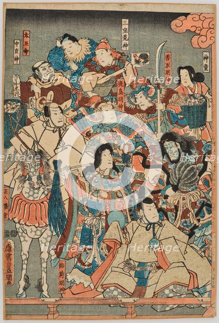 Matchmaking at the Shrine of Izumo (Taisha en-musubi zu), 1851. Creator: Kunisada (Toyokuni III.), Utagawa (1786-1865).