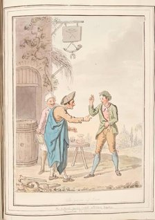 The Game of Moro, leaf from 'A Collection of Dresses by David Allan Mostly from Nature', 1776. Creator: David Allan.