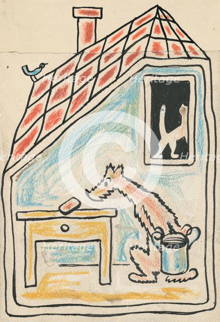 2. A Story about a Dog and a Cat, around 1928. Creator: Josef Capek.