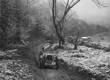 1936 MG PB taking part in a motoring trial, late 1930s. Artist: Bill Brunell.