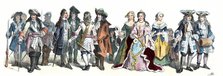 Personages of the time of Louis XIV. German Engraving 1860.