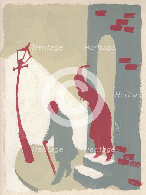 Ambush in an alley, c1950. Creator: Shirley Markham.