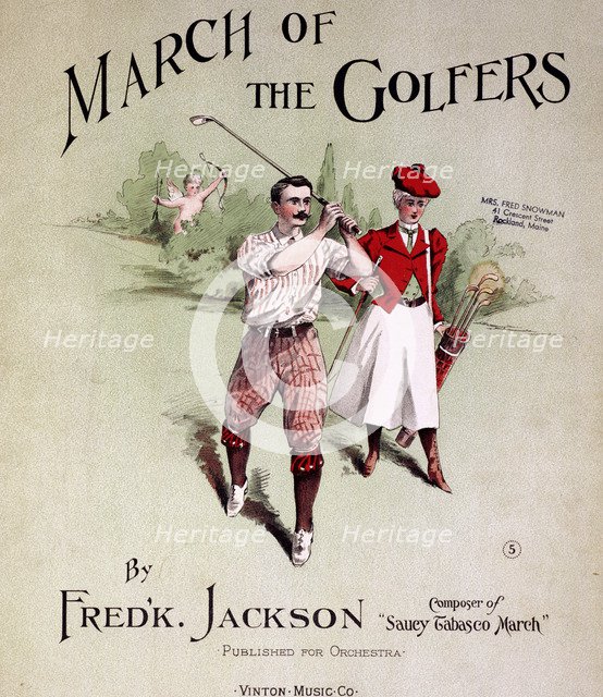 Sheet music cover, March Of The Golfers, 1903. Artist: Unknown
