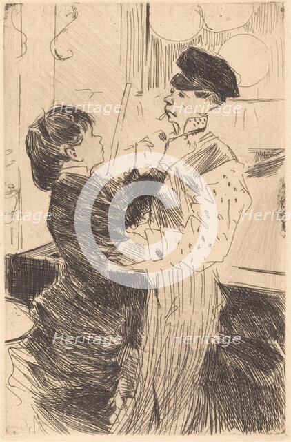 Knotting the Cravat, 1880 and 1886. Creator: Jean Louis Forain.