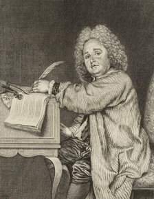 Portrait of the composer Jean-Féry Rebel (1666-1747), after 1718. Creator: Moyreau, Jean (1690-1762).