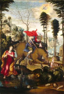 Saint George and the Dragon, probably 1518. Creator: Sodoma.
