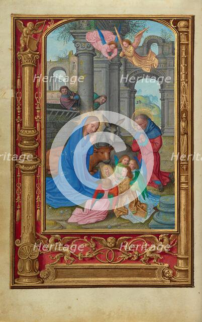 The Nativity; Prayer Book of Cardinal Albrecht of Brandenburg, about 1525-1530. Creator: Simon Bening.