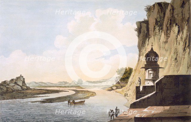 A View of the Gaut at Etawa, on the Banks of the River Jumna, pub. 1785-88. Creator: William Hodges (1744-97).