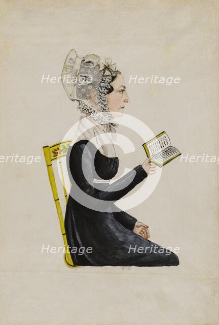 Portrait of Elizabeth Sweitzer Musser, ca. 1826. Creator: Jacob Maentel.