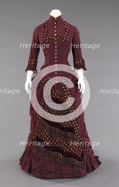Dinner dress, American, ca. 1880. Creator: Unknown.