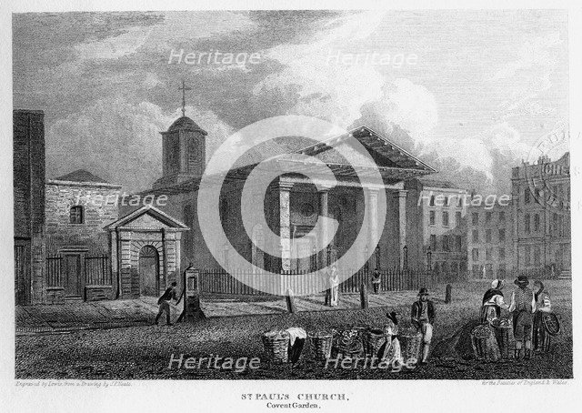 St Paul's Church, Covent Garden, Westminster, London, 1816.Artist: Lewis Allen