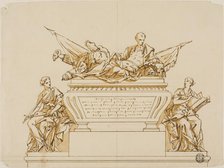 Unexecuted Design for the Monument to the First Duke of Marlborough, c. 1733. Creators: John Michael Rysbrack, Richard Wilson.