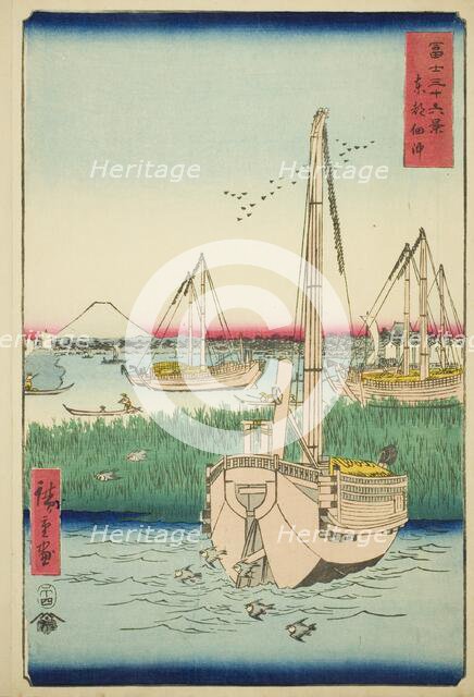 Off Tsukuda Island in the Eastern Capital (Toto Tsukuda oki), from the series "Thirty-six..., 1858. Creator: Ando Hiroshige.