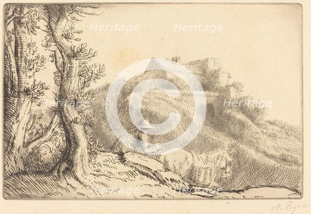 Farm on a Hill (La ferme sur la colline). Creator: Alphonse Legros.