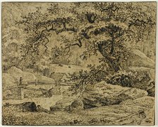 Landscape with Figure Resting Under Tree by Stream, n.d. Creator: Jacob van Ruisdael.