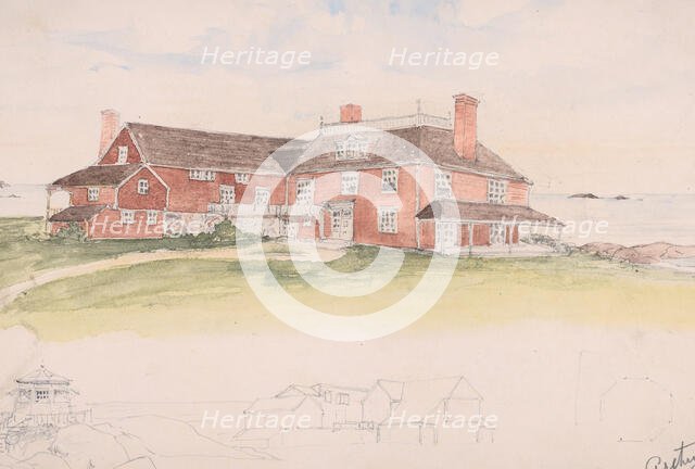 Wooden House near the Water (perhaps an early idea for Cliffs, Manchester, Mass..., ca. 1879. Creator: Arthur Little.