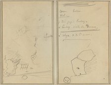 Head of a Monkey; Inventory of Bottles and Beverages [verso], 1884-1888. Creator: Paul Gauguin.