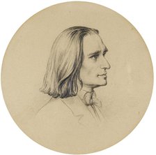 Portrait of the Composer Franz Liszt (1811-1886). Artist: Preller, Friedrich, the Elder (1804-1878)