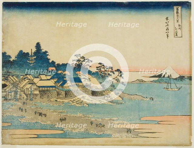 Enoshima in Sagami Province (Soshu Enoshima), from the series "Thirty-six Views of...c. 1830/33. Creator: Hokusai.