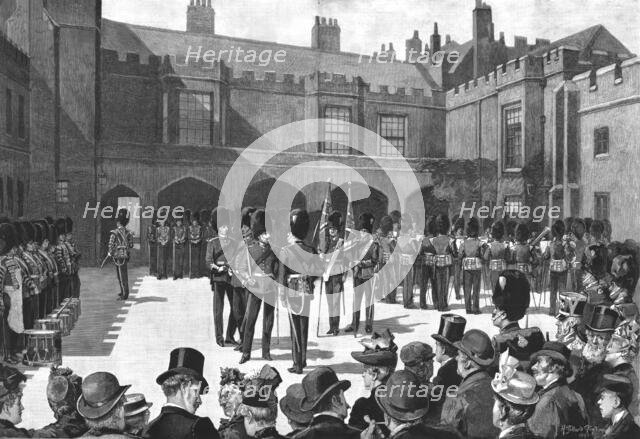 ''A Popular London Spectacle - Changing Guard at St. James's Palace', 1890. Creator: Henry Gillard Glindoni.