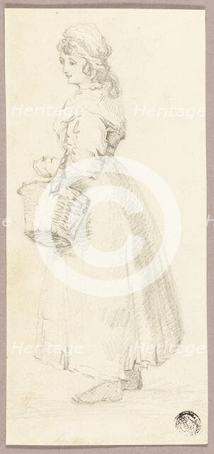 Standing Girl with Basket, n.d. Creator: George Morland.