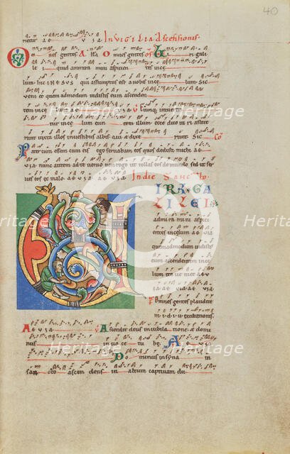 Inhabited Initial V; Stammheim Missal, probably 1170s. Creator: Unknown.