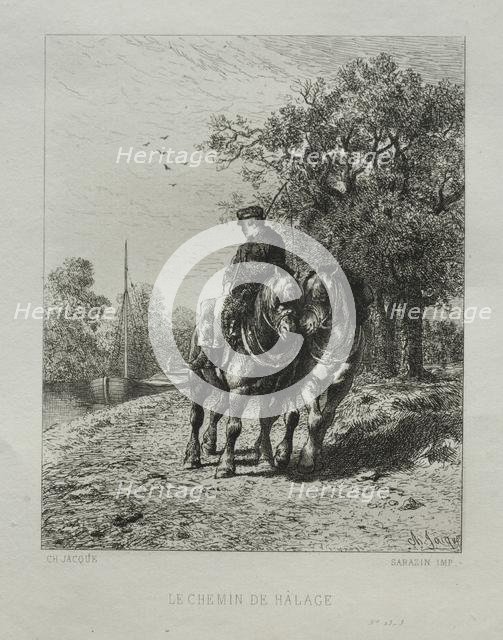 The Tow Path. Creator: Charles-Émile Jacque (French, 1813-1894).