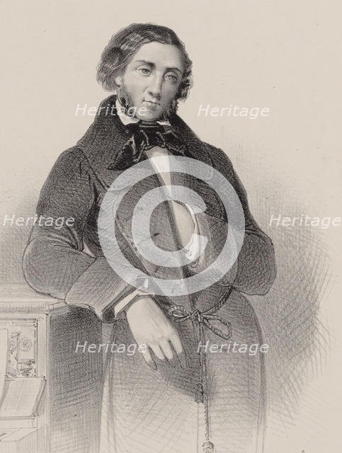 Portrait of the pianist and composer Felix Mendelssohn Bartholdy (1809-1847). Creator: Guillet, V. (active Mid of 19th cen.).