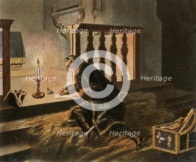 Frederick II in the village church at Elsnig...after the Battle of Torgau, 3 November 1760, (1936). Creator: Unknown.