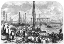 The Flood in the Fens: making the cofferdam, 1862. Creator: Unknown.