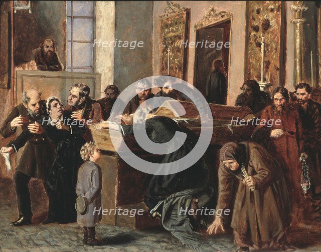 A farewell to the Dead, 1878. Artist: Volkov, Iosif Petrovich (1854-after 1897)