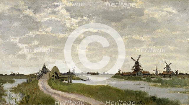 Windmills Near Zaandam, 1871. Creator: Claude Monet.