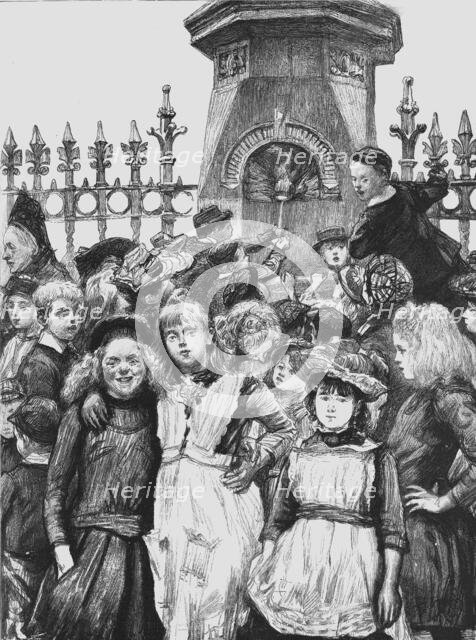 '' Free Education -- Children Drinking at a Fountain out of School Hours', 1891. Creator: Paul Charles Renouard.