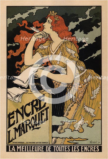 Encre L. Marquet (Poster), 1892. Artist: Grasset, Eugène (1841-1917)