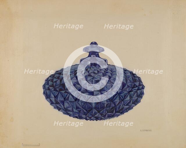 Covered Butter Dish, c. 1936. Creator: Gertrude Lemberg.