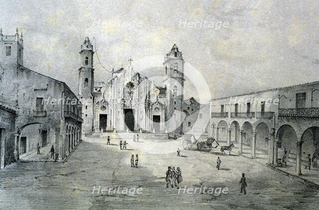 Havana Cathedral, 1840. Creator: Mialhe, Federico (1810-1881).