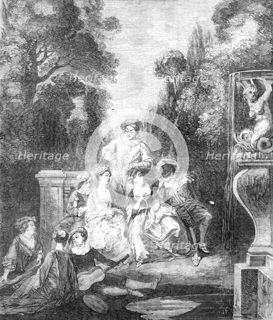 "A Fete Champetre" painted by Watteau, 1857. Creator: Unknown.