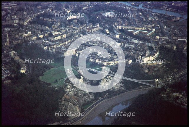 Clifton Suspension Bridge, Observation Hill and the suburb of Clifton, Bristol, 197 Creator: Jim Hancock.