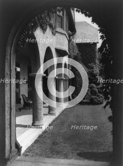 Allgates, the home of the Horatio Gates Lloyd family, side entrance to home, between 1918 and 1923. Creator: Frances Benjamin Johnston.