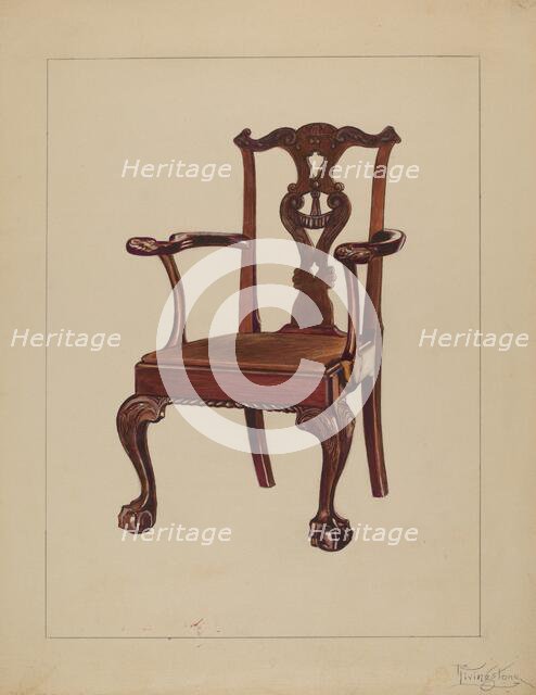 Armchair, c. 1936. Creator: Rolland Livingstone.