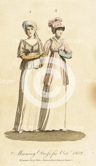 Fashion Plate (Morning Dress for Octr, 1802), 1802. Creator: Unknown.