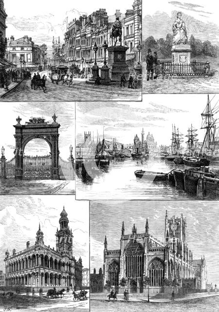 Commencement of the Hull, Barnsley, and West Riding Railway and Dock - views in Hull, 1881. Creator: Unknown.