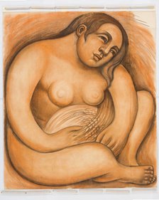 Woman Holding Grain, 1932. Creator: Diego Rivera.