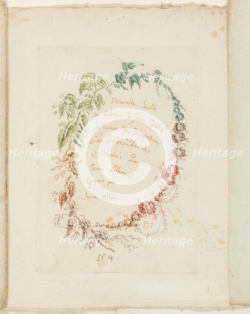 Title Page, from New Suite of Notebooks of Ideal Flowers for Use by Draftsmen and Painters, c. 1795. Creator: Anne Allen.